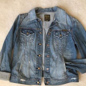 Lucky Brand cropped jean jacket Sz L